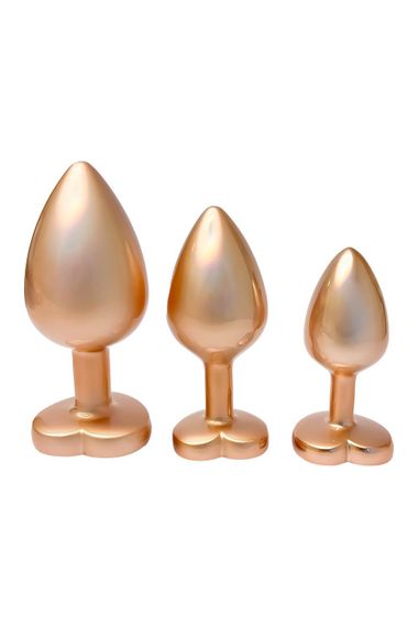 Набір анальних іграшок GLEAMING LOVE MATTE GOLD PLUG SET | Зображення 1