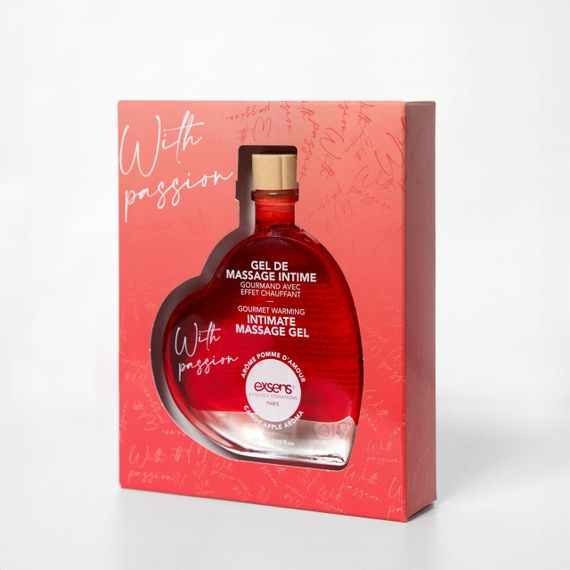 Массажный гель EXSENS With Passion Candy Apple 50 мл разогревающий, без сахара, съедобный Sex Aura | Зображення 1