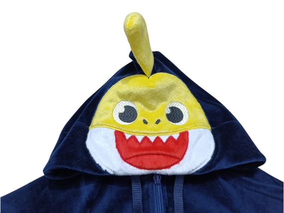 Худі Толстовка дитяча велюрова темно-синій акульонок BABY SHARK 128 | Зображення 4