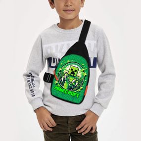 Сумка через плече дитяча Minecraft Кріпер 29х17 см сумка слінг для хлопчика (02120)