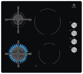 Варильна поверхня Electrolux комбінована (2 газ + 2 склокерам.) EGE6172NOK