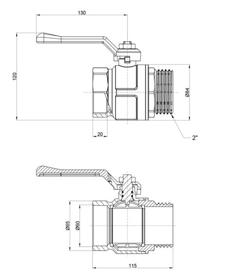 Кран кульовий Icma 2" прямий №352 (87352AJ11) | Зображення 1
