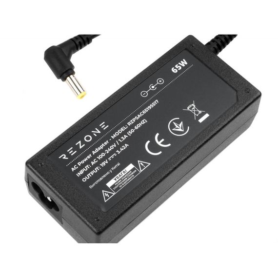 Блок живлення до ноутбуку Rezone ACER 65W 19V 3,42A 5.5*1.7 (RZPSAC65195517) | Зображення 1