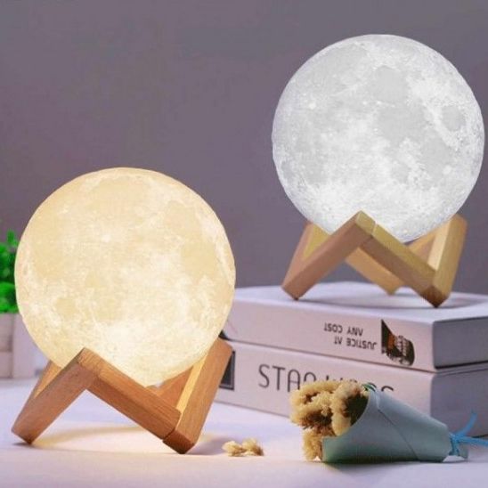 Ночник светящаяся луна Moon Lamp 18 см, Ночник детский для комнаты, Детский ночник безопасный для ребенка