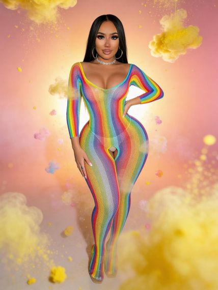 Комбинезон сетка Star Night с длинными рукавами, разноцветный, OS (S–L) Sex Aura | Зображення 2
