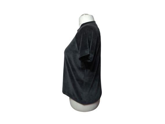 Жіноча Велюрова піжама футболка штани сірий оксамитовий домашній костюм 48 | Зображення 3