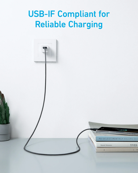 Кабель Anker 322 USB-A to USB-C - 1.8m Nylon Black | Зображення 2