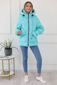 Жіноча куртка з капюшоном колір блакитний р.L 445541