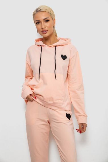 Спортивний костюм жіночий двонитка, колір персиковий, 214R1419-004 | Зображення 1