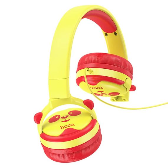 Накладные наушники Hoco W31 Childrens (3.5mm/1.2m) Жёлто-красный | Зображення 1