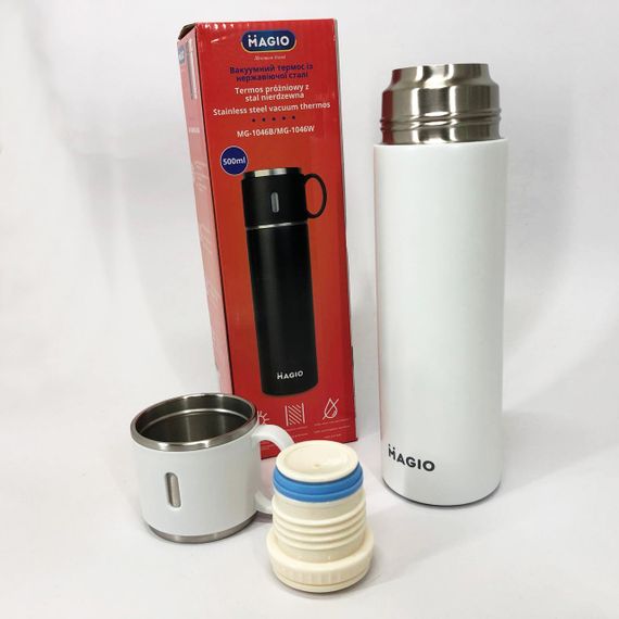Термос MAGIO MG-1046W 0.5 л, Красивий невеликий термос, Термокухоль для дітей, Фляга для пікніка | Зображення 8