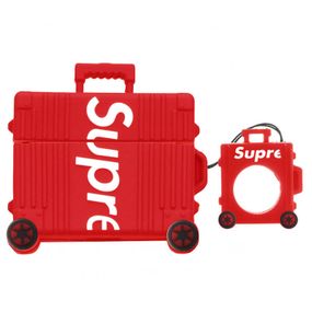 Силіконовий футляр Brand для навушників AirPods Pro + кільце Supreme red