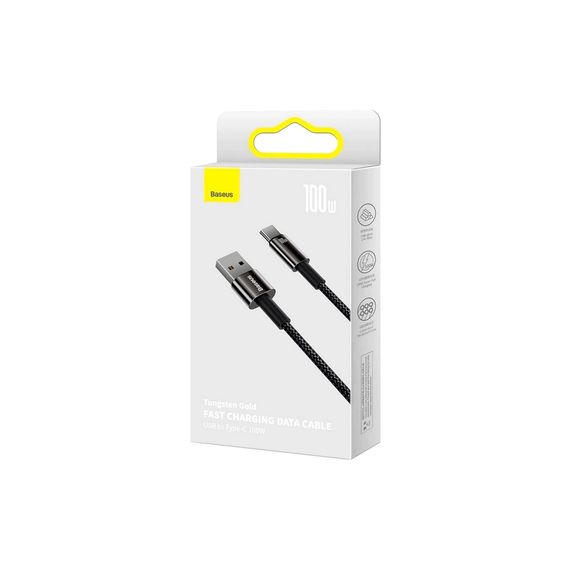 Дата кабель USB 2.0 AM to USB-C 2.0m 100W black Baseus (CAWJ000101) | Зображення 4