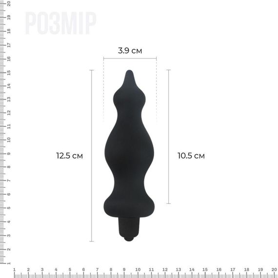Анальна пробка з вібрацією Adrien Lastic Bullet Amuse Black, макс. діаметр 3,9 см | Зображення 1