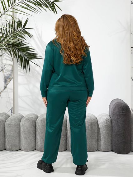 Женский спортивный костюм весна-осень свитшот и джоггеры NB24049 цвет зеленый, размер 50/52 | Зображення 5