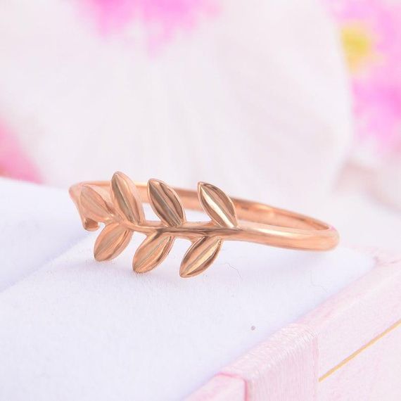 Женское кольцо веточка из красного золота 17.5 | Зображення 3