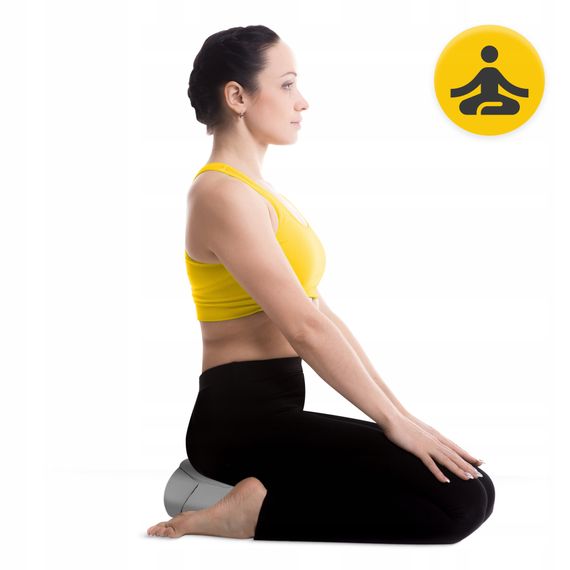 Подушка для йоги та медитації 4FIZJO Zafu напівкругла 40 x 30 x 12 см Grey (P-5907739315502) | Зображення 4