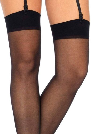 Прозорі панчохи Leg Avenue Sheer Stockings, Чорний, One Size, ONE SIZE | Зображення 1