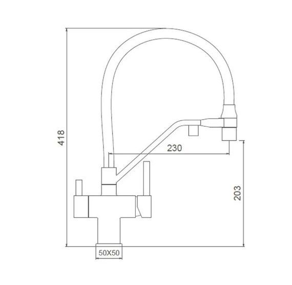 Змішувач для кухні Gappo з виходом для питної води, з гнучким виливом G4395-66 | Зображення 1