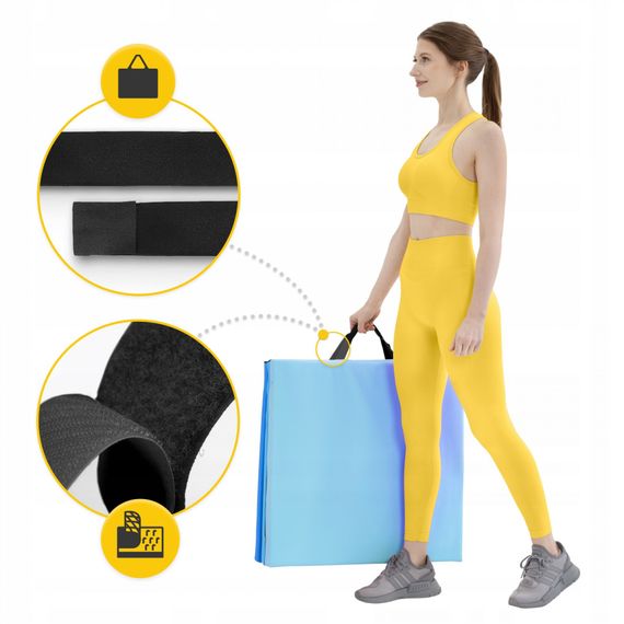 Мат гімнастичний складаний 4FIZJO 180 x 60 x 5 см 4FJ0570 Blue/Sky Blue (P-5907739319685) | Зображення 3