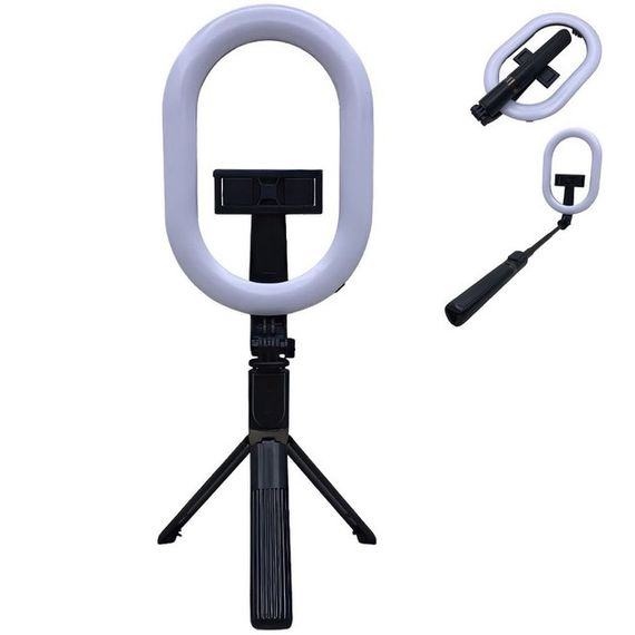 Монопод-штатив для селфі з кільцевою LED лампою Selfie Stick A8 телескопічний з пультом та Bluetooth | Зображення 5