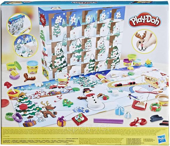Адвент календарь Плей До Подарочный игровой набор для лепки, тесто Оригинал Play-Doh Advent Calendar F2377 | Зображення 3