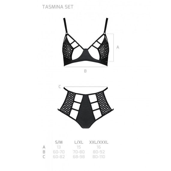 Комплект з екошкіри: бюстгальтер та трусики з перфорацією Tamaris Set black L/XL — Passion, L/XL | Зображення 4