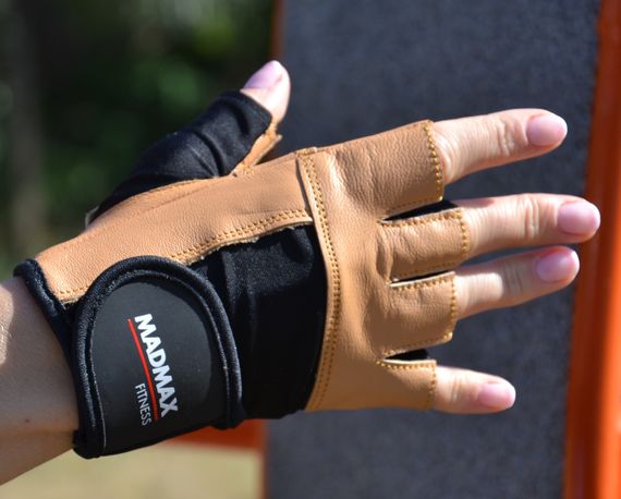 Рукавички для фітнесу MadMax MFG-444 Fitness Brown M | Зображення 3