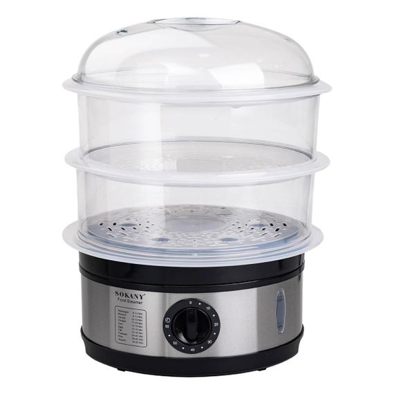 Пароварка електрична трирівнева 650 Вт 11 л з таймером і захистом від перегріву Sokany SK-07018 | Зображення 3