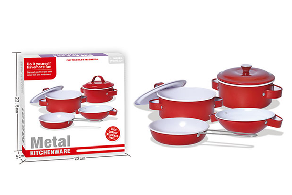 Дитячий набір посуду "Kitchenware" 620-B5(Red) каструля, пательня | Зображення 1