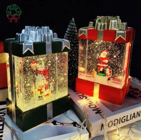 Декоративний світильник з ефектом снігопаду, підсвічуванням та музикою, Сніговик 803