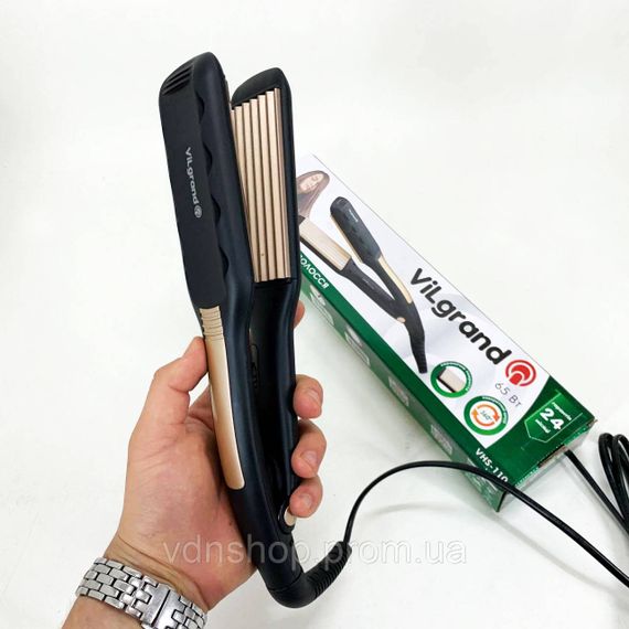 Выпрямитель для волос с турмалином ViLgrand VHS-110 65 Вт, Утюжок гофре плойка для укладки XG-61 | Зображення 5