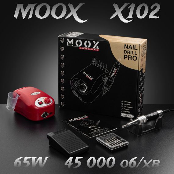 Красный фрезер Moox X102 45тис. об/мин, 65W для маникюра и педикюра | Зображення 5