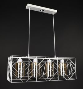 Люстра підвісна LOFT на 4 лампочки 27767 Білий 30-100х25х71 см.