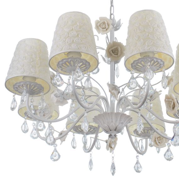 Люстра подвесная с абажуром классическая E14 WH (BCL-726S/8) | Зображення 3