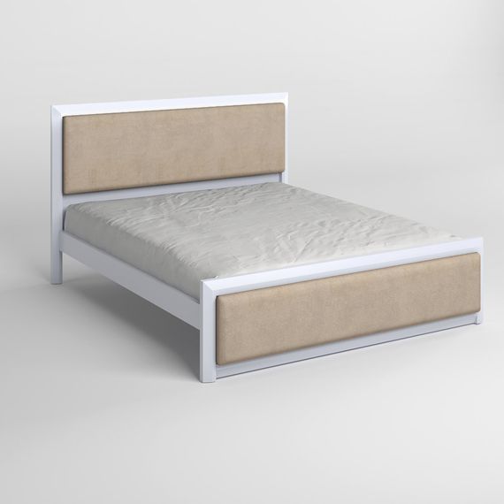 Односпальне дерев'яне ліжко Mebigrand Барселона Б4 Сіро-блакитний (S2010R80B)/Аляска 23 (Бежевий) 90х190 см (MBG-12962) | Зображення 1