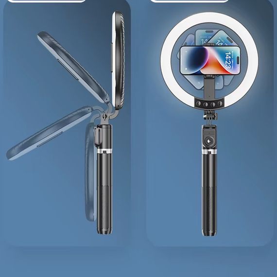 Кольцевая LED-лампа для селфи Usams US-ZB323 10-inch Fill Light 1200mAh Black | Зображення 6