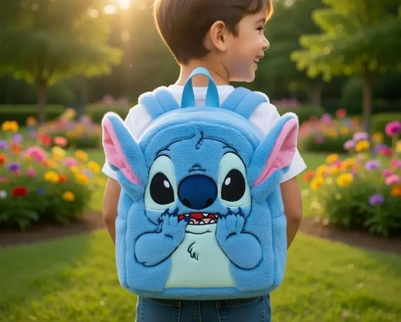 Дитячий м’який рюкзак Стіч Lilo Stitch з вушками • Плюшевий рюкзак для дівчинки і хлопчика, дитячий рюкзак Stitch для садка, прогулянок і подарунка | Зображення 4