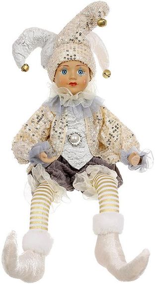 Іграшка музична "Арлекін" 41см з функцією руху голови, шампань