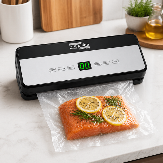 Вакууматор Zepline ZP-00357 для герметичной упаковки продуктов с комплектом пакетов | Зображення 1