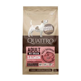Сухий корм для собак дрібних порід з лососем та крилем Quattro Adult Salmon Small Breed, 7 кг