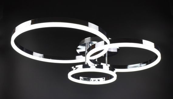 Люстра світлодіодна стельова LED світильник для квартири на стелю лед з пультом 26104 Хром 14х70х80 см. | Зображення 1