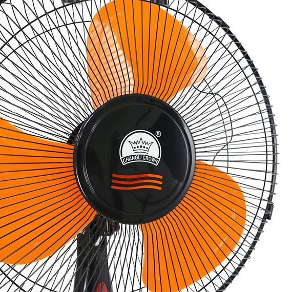 Вентилятор підлоговий YT41905, 16″, 100W, ціна за ящик (2шт), 3 режими, 220V, Black/Orange, Box | Зображення 3
