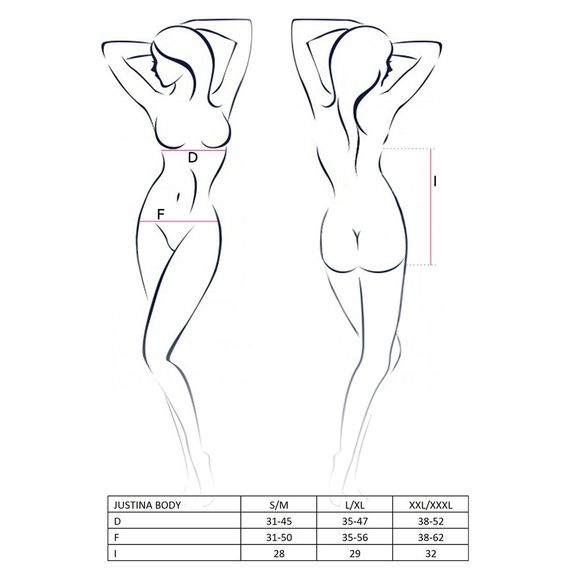 Боді монокіні з відкритими грудьми JUSTINA BODY black L/XL Passion, L/XL | Зображення 4