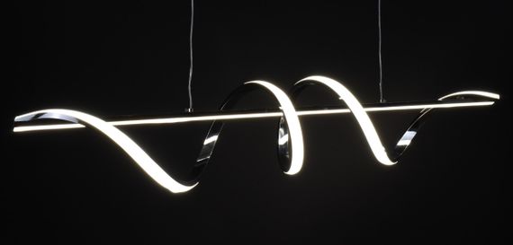 Люстра світлодіодна підвісна LED світильник для квартири на стелю лед 27426 Хром 30-100х20х100 см. | Зображення 4