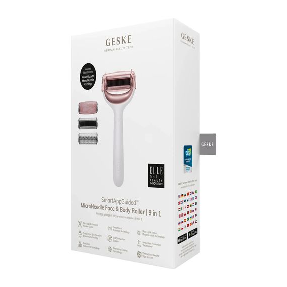Ролик для игловой мезотерапии лица и тела GESKE MicroNeedle Face&Body Roller 9в1 turquoise, Бежевый | Зображення 7