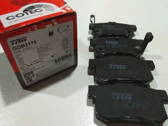 Колодки задні гальмівні HONDA, TRW (GDB3175) дискові (43022S5AJ01)