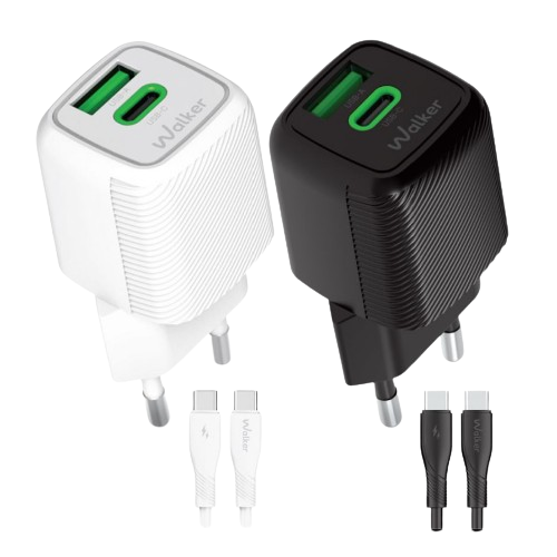 Зарядний пристрій мережевий USB/Type-C + кабель Type-C 30W білий GaN WALKER WH-71 white | Зображення 2