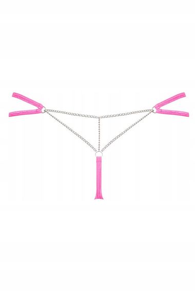 Сексуальні стрінги з ланцюжком Obsessive Chainty thong pink S/M sexstyle | Зображення 4