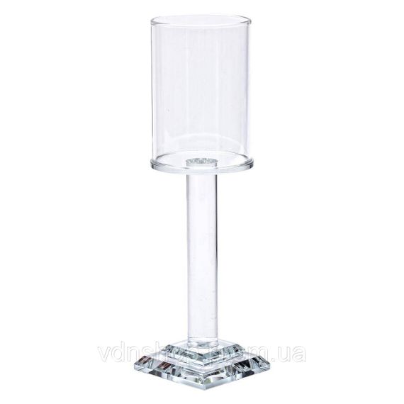 Підсвічник скляний на ніжці 6.5×23 см підсвічник келих декоративний прозорий HP-4-41M | Зображення 1